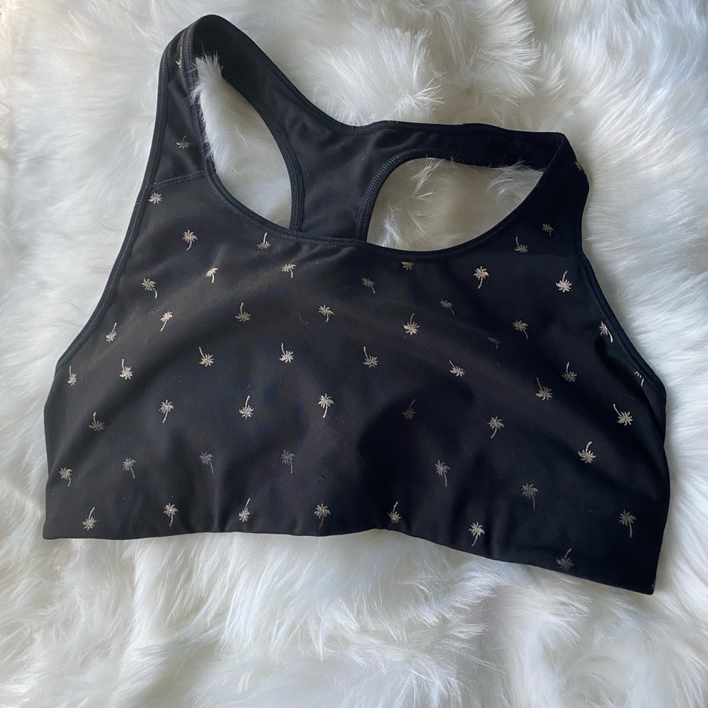 Black and silver sports bra